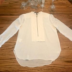 BCBG Max Azria 100% silk tuxedo blouse